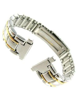12-16mm Milano Stainless Steel Two Tone Shiny Deployment Buckle Watch Band