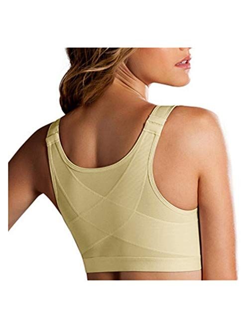 Posture Corrector Women Cross Back Bra Breathable Underwear Shockproof Sports Top Gym Fitness Vest Bra Back Support (Color : A, Size : Large)