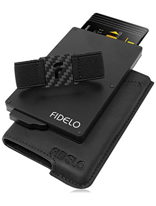 FIDELO Minimalist Card Hybrid RFID Wallets for Men Slim Wallet with Tracker