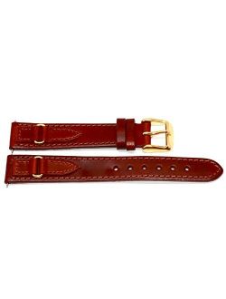 John Weitz 16mm Brown Oiled Leather Watch Band Strap W Metal Oval
