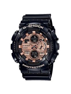 G-Shock Analog-Digital Rose Gold Dial Black Resin Strap Watch GA140GB-1A2