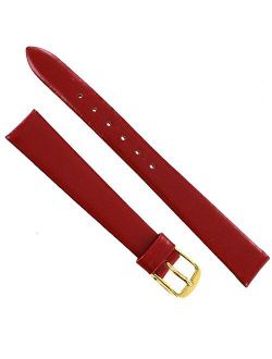 13mm Speidel Genuine Calf Leather Red Unstitched Ladies Watch Band Regular