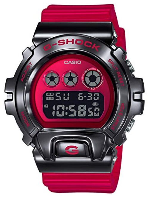 Men's Casio G-Shock Metal Bezel Red Resin Band Digital Watch GM6900B-4
