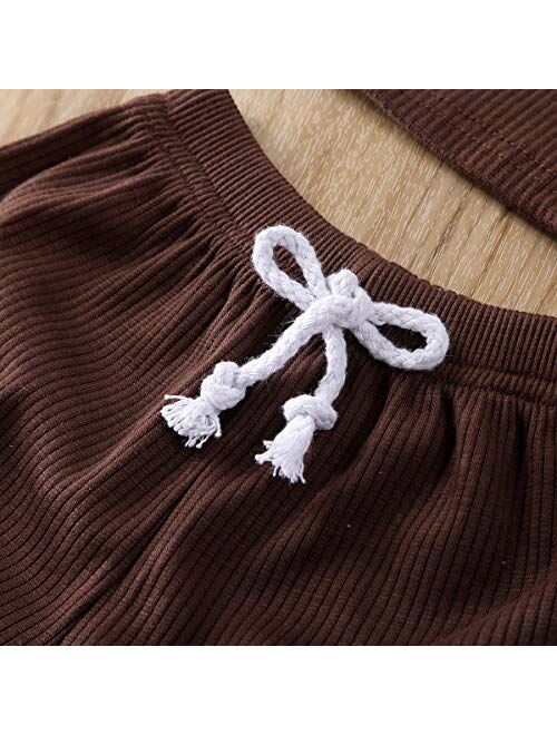 Buy CandyTT Newborn Baby Girl Shorts Set Infant Ribbed Cotton Short Sleeve  Shirt + Bloomers knitted lounge set 2 Pieces Summer Clothes Outfits online