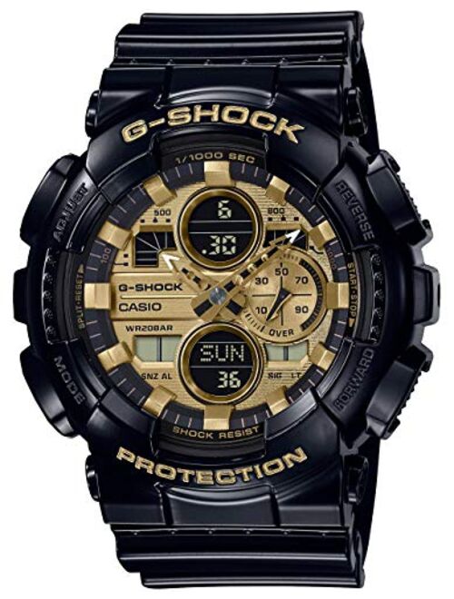 Men's Casio G-shock Analog-Digital Gold Dial Black Resin Strap Watch GA140GB-1A1