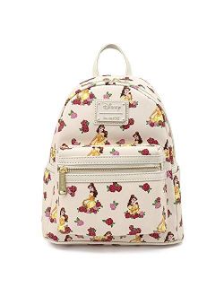 X Beauty And The Beast Belle Floral Rose Print Mini Faux Leather Backpack