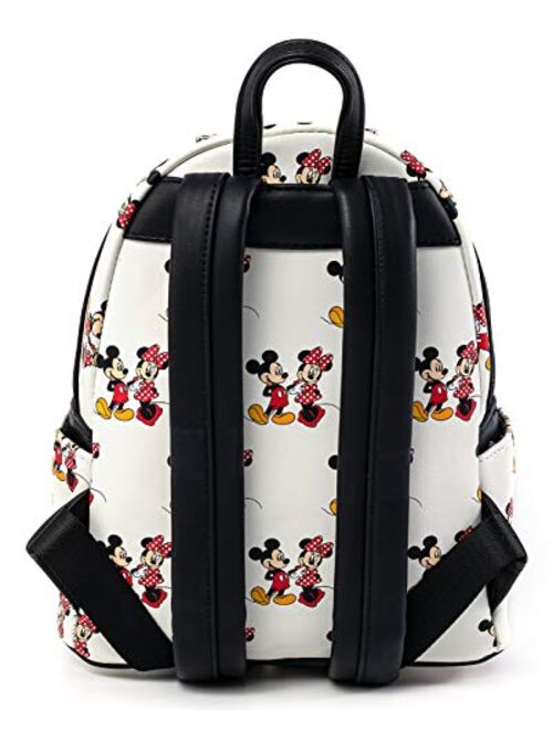 Loungefly Disney Mickey and Minnie Mouse AOP Womens Double Strap Shoulder Bag Purse