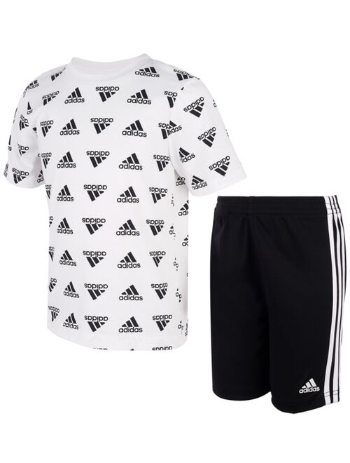 Adidas Baby Boys 2-Pc. Logo-Print T-Shirt & Shorts Set