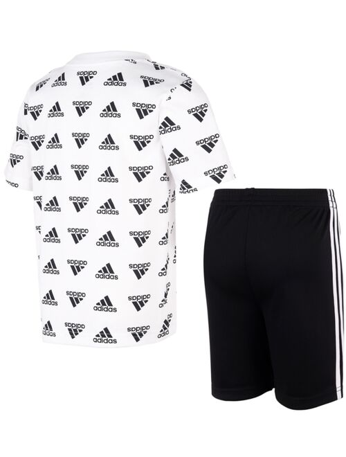 Adidas Baby Boys 2-Pc. Logo-Print T-Shirt & Shorts Set