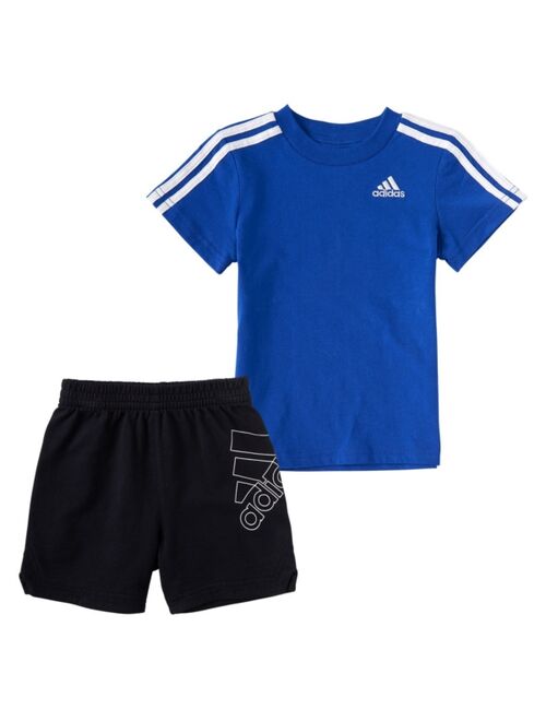 Adidas Toddler Boys 3-Stripes T-shirt and Shorts Set, 2 Piece