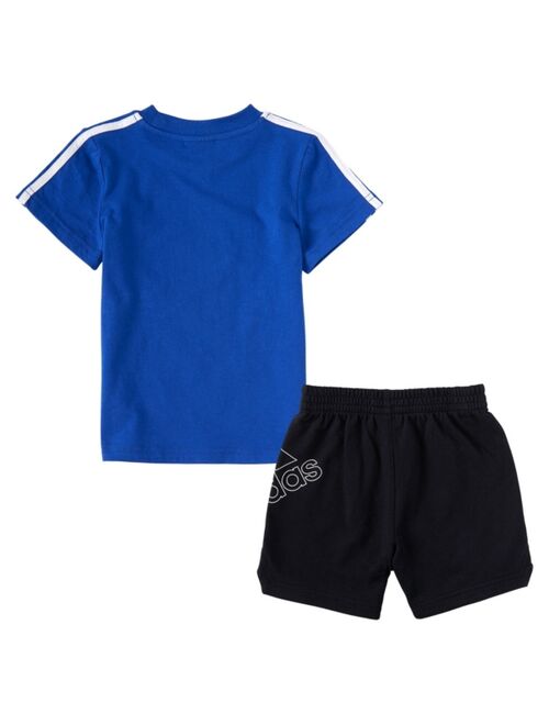 Adidas Toddler Boys 3-Stripes T-shirt and Shorts Set, 2 Piece