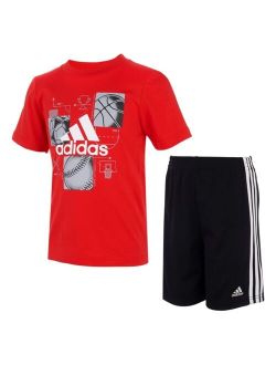 Toddler Boys Graphic T-shirt and Shorts Set, 2 Piece