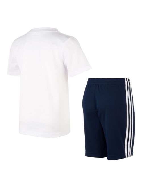 Adidas Little Boys Short Sleeve Gamescape T-shirt and Shorts, Set of 2