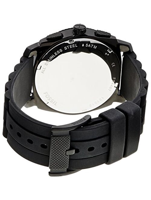 Fossil Machine Black Dial Silicone Strap Men's Watch FS4487