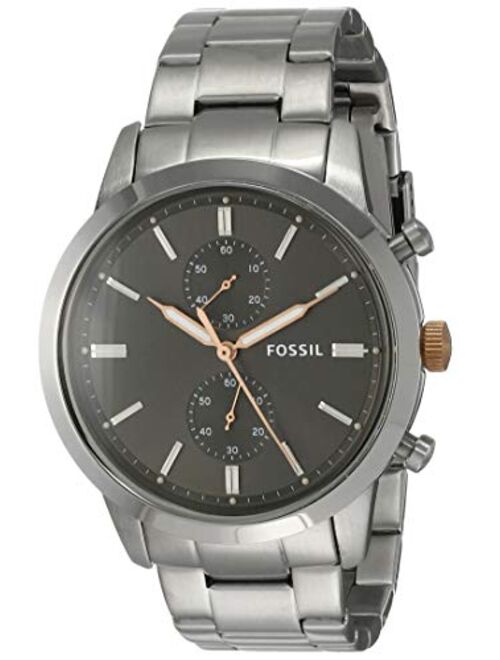 Fossil Men's Townsman Quartz Stainless Steel Watch, Color: Silver (Model: FS5407)