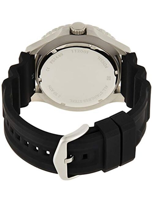 Fossil Fb-02 Black Dial Silicone Strap Quartz Fs5689 100M Men's Watch
