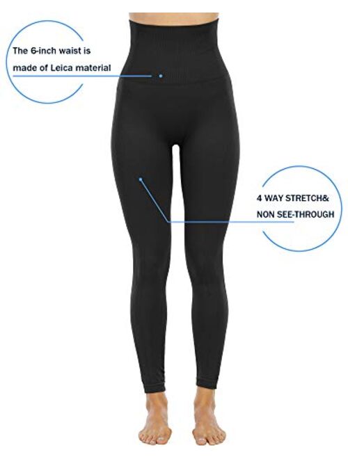 CHRLEISURE High Waisted Tummy Control Seamless Leggings for Women, Compression Workout Yoga Postpartum Leggings