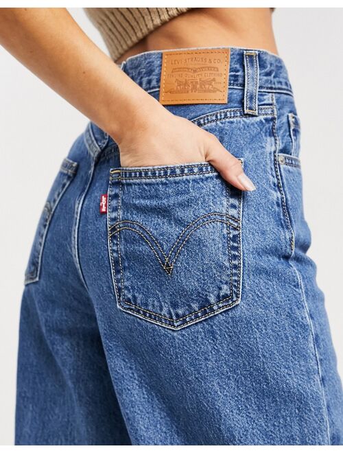 Levi's high loose tapered jean in midwash blue