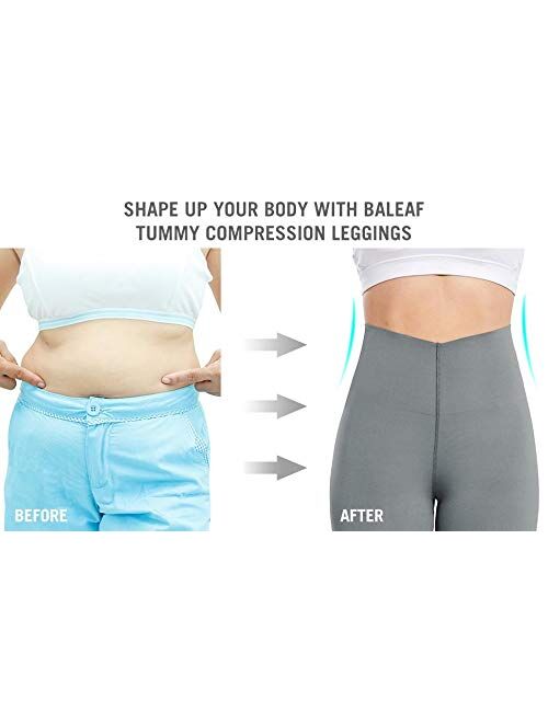 BALEAF Women's Shapewear Postpartum V Leggings for Women Slimming Compression High Waisted Seamless Shaping Pants