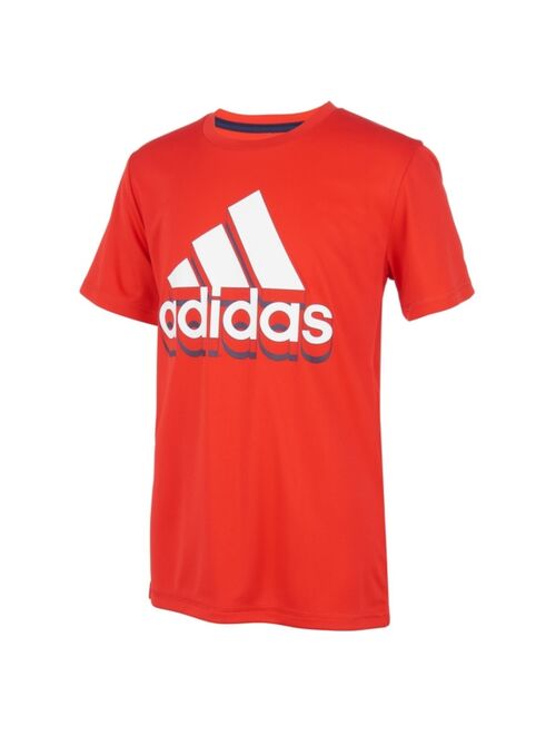 Adidas Little Boys Short Sleeve Aero Ready Shadow Badge Of Sport T-shirt