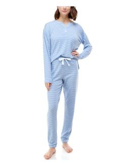 Butter Printed Henley & Pants knitted lounge set