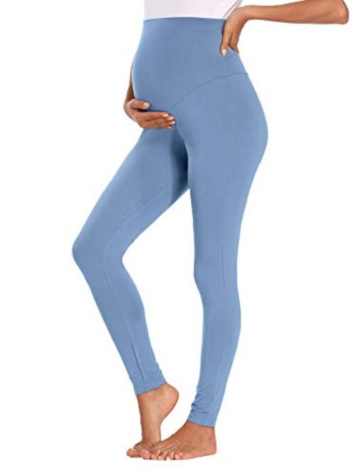 AMPOSH Womens Maternity Capri/Full Length Leggings Over The Belly Stretchy Workout Pants for Pregnancy and Postpartum