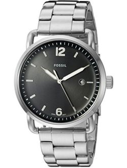Men's 'The Commuter' Quartz Stainless Steel Casual Watch, Color:Black/silvertoned (Model: FS5391)