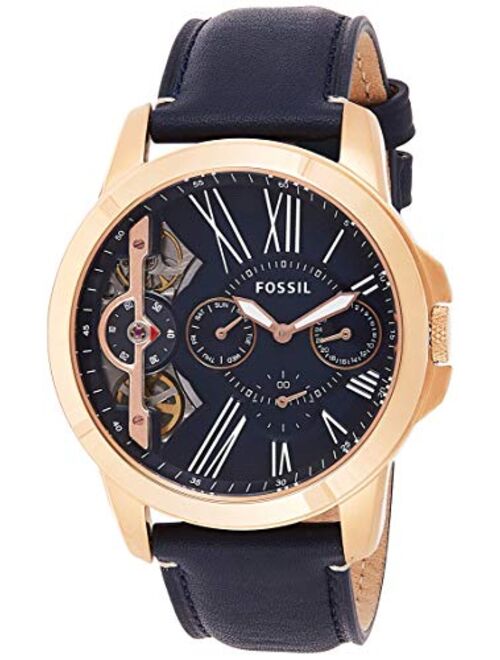 Fossil Mens ME1162 Grant Twist Three-Hand Blue Leather Watch