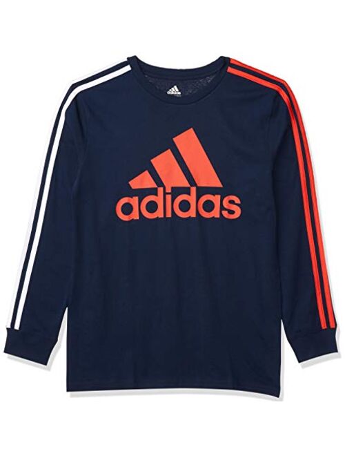 adidas Boys' Long Sleeve Cotton Jersey T-Shirt Tee