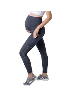 Movemama Women’s Active Maternity & Postpartum Leggings with Laser Cut Detail
