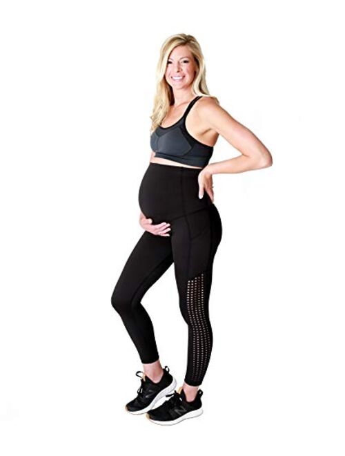Movemama Women’s Active Maternity & Postpartum Leggings with Laser Cut Detail