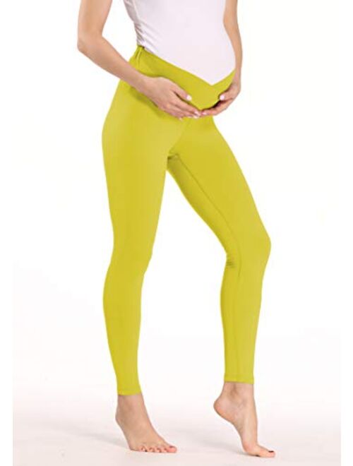 Kegiani Maternity Leggings Active Underbelly Print Pants Pregnancy Low Rise Postpartum Breastfeeding Nursing