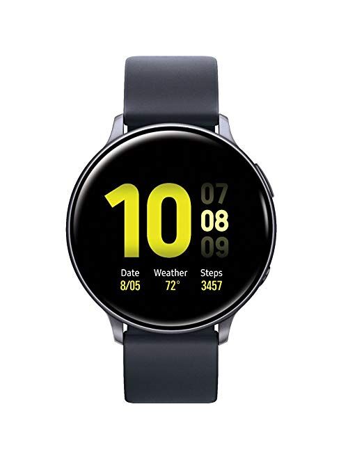 SAMSUNG Galaxy Watch Active2 (Silicon Strap + Aluminum Bezel) Bluetooth - International (Aqua Black, R820-44mm)