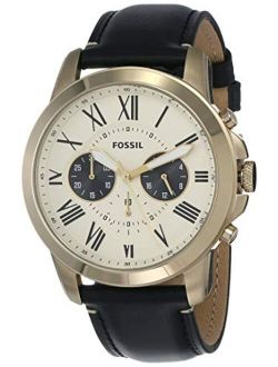 Men's FS5272 Grant Chronograph Black Leather Watch