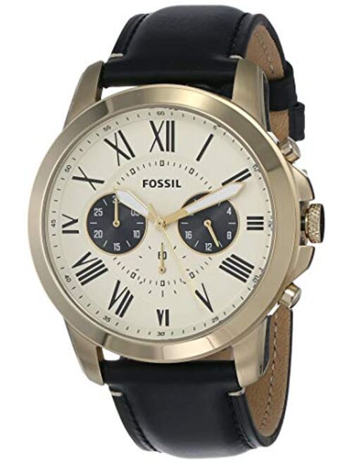 Fossil Men's FS5272 Grant Chronograph Black Leather Watch