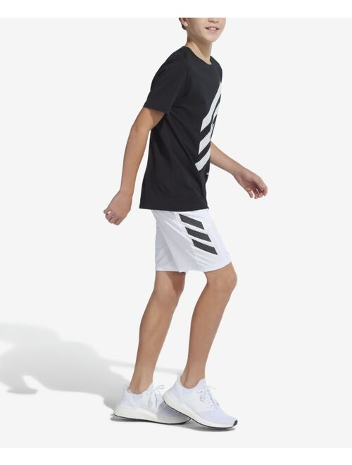 Adidas Big Boys Short Sleeve Sport Stripe Tee