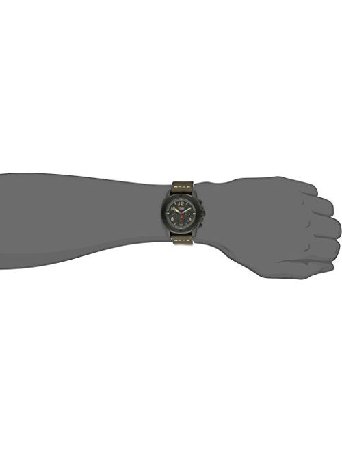 Fossil Men's FS5000 Modern Machine Chronograph Leather Watch - Olive