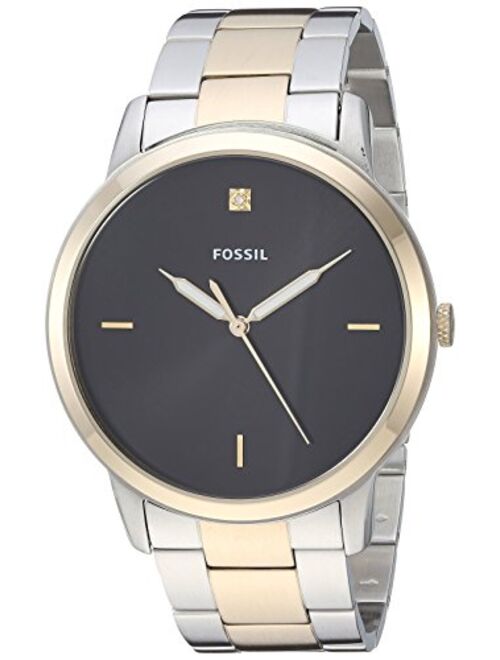 Fossil Men's The Minimalist 3H Quartz Watch with Stainless-Steel Strap, Two Tone, 22 (Model: FS5458)