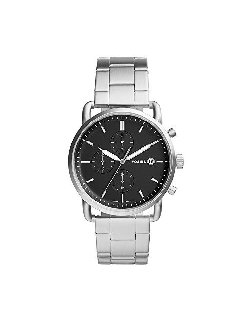 Fossil Men's The Commuter Quartz Watch with Stainless-Steel Strap, Silver, 22 (Model: FS5399)