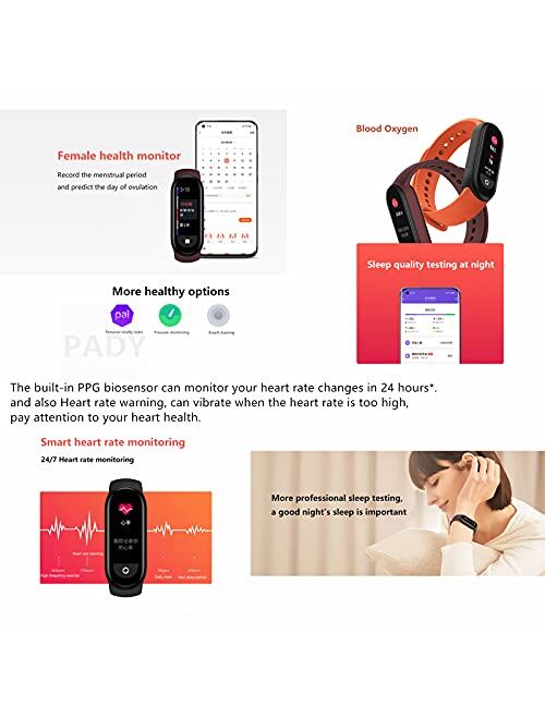 Xiaomi Mi Band 6 1.56 Inch Full Touch Screen Sport Wristband 24h Heart Rate Fitness Tracker 5ATM Waterproof Smart Band Bracelet Magnetic Charge Mi Smart Bracelet 6 Standa