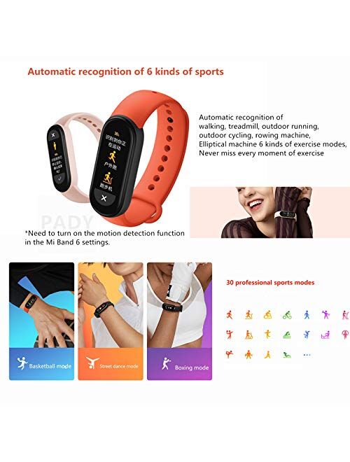 Xiaomi Mi Band 6 1.56 Inch Full Touch Screen Sport Wristband 24h Heart Rate Fitness Tracker 5ATM Waterproof Smart Band Bracelet Magnetic Charge Mi Smart Bracelet 6 Standa