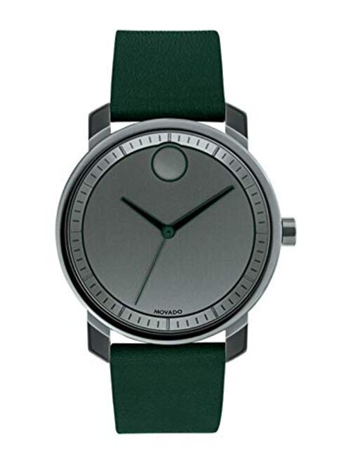 Movado Bold 3600570 Grey Dial Green Leather Band Men's Watch