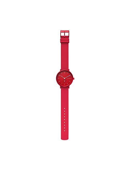 Skagen Aaren Colored Silicone Quartz Minimalistic 36mm Watch