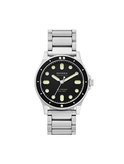 Fisk Dive-Inspired Stainless Steel 42mm Watch With Rotating Top Ring, High-res Lume, Screw-down Crown