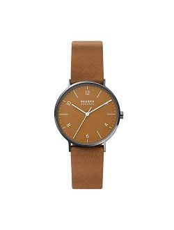 Mens Pro Planet Aaren Naturals Recycled Stainless Steel Minimalist Watch with Leather Alternatives Bands Made with Mulberry Bark, Cork and Apple