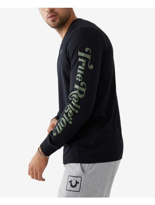 True Religion Men's Long Sleeve Crewneck Tee