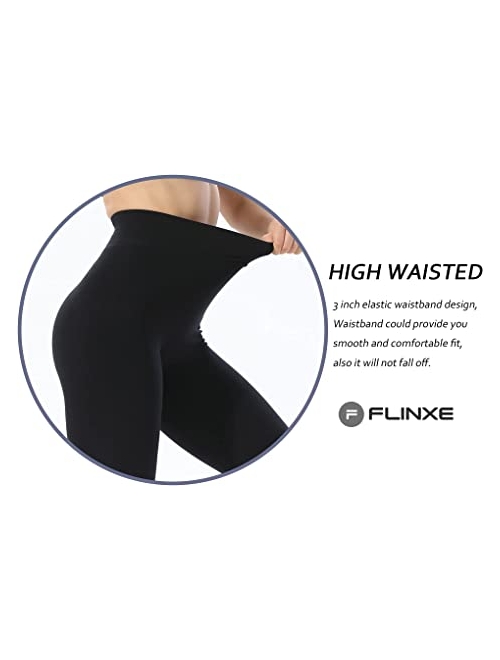 FLINXE Thick Fleece Lined Winter High Waisted Leggings Warm Soft Seamless Yoga Leggings