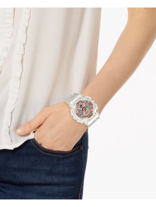 Casio Women's Analog-Digital Clear Resin Strap Watch 45.9mm