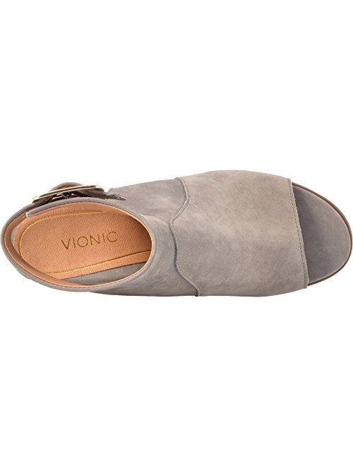 Vionic Women’s Perk Blakely Open Toe Slingback Heel – Ladies Peep Toe Booties with Concealed Orthotic Support