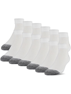 mens Polyester Half Cushion Low Cut Socks, 12-pack
